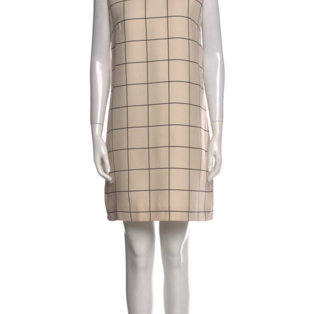 Valentino Garavani Cream Checkered Mini Dress